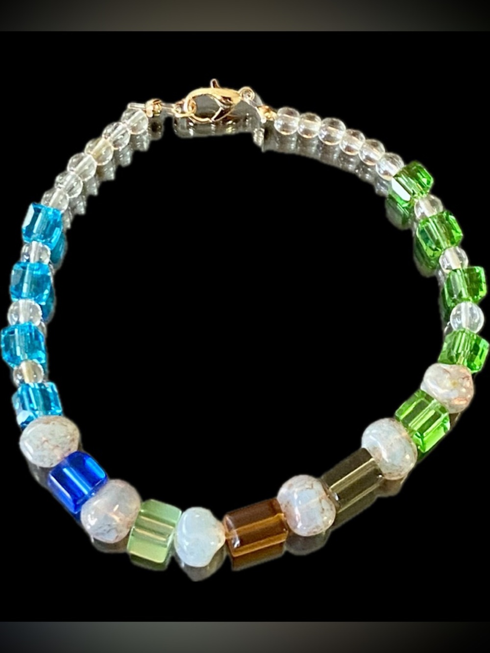 Multicolor Glass Bead Bracelet - Tranquility